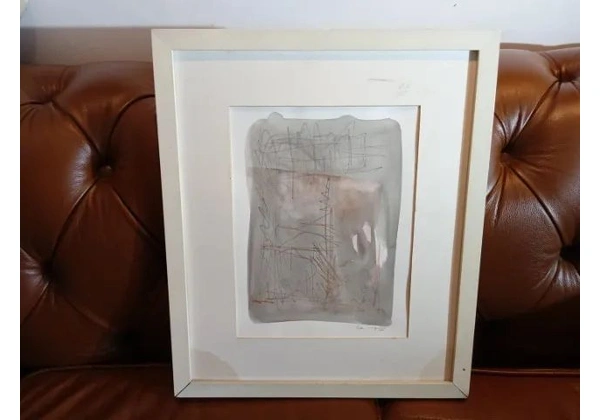 Quadro /Tela /Pintura c/ moldura em MDF / Tela Branco 48 cm x 40 cm x 2 cm