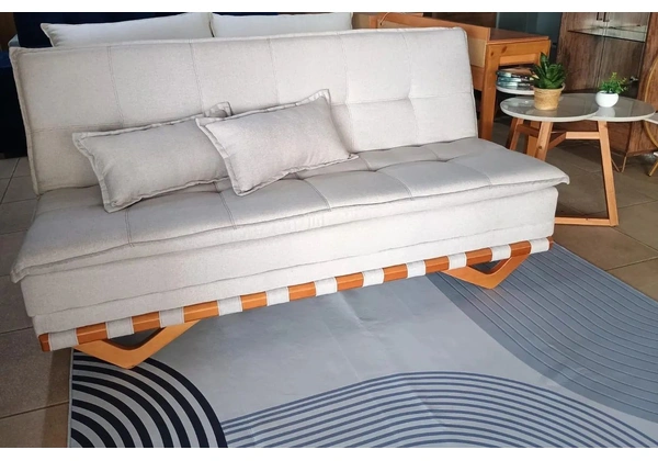 Sofá Cama Lisboa Linho Pronta Entrega