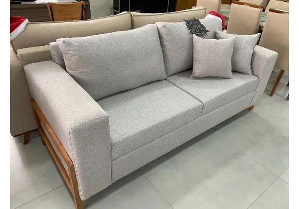 Promoção de Natal! Sofá Living 2m com Pés de Madeira Maciça