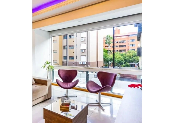 Poltrona Swan Suede Roxo Base Alumínio Giratória