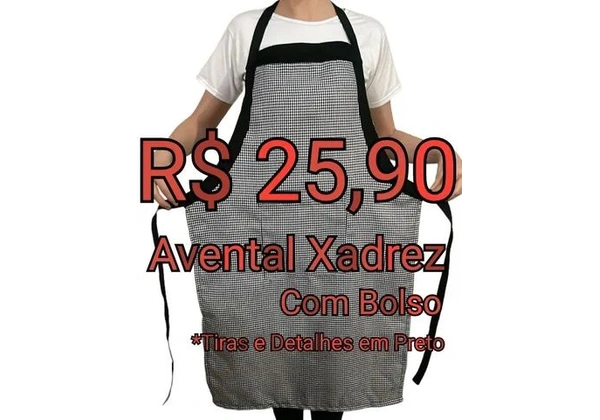 Avental Xadrez de Cozinha