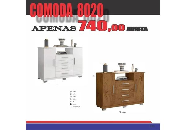 Cômoda 8020 - Freijó ou Branco - Apenas R$ 740, 00