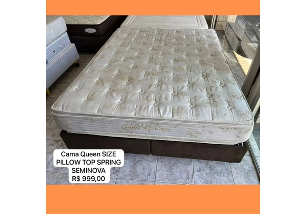 Cama Box Queen Size com Pilow Top- Entregamos