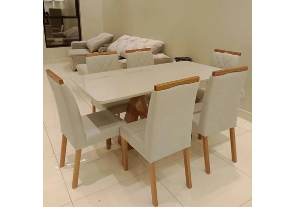 Mesa de jantar 6 lugares ( Cadeiras 100% madeira ) Pronta entrega