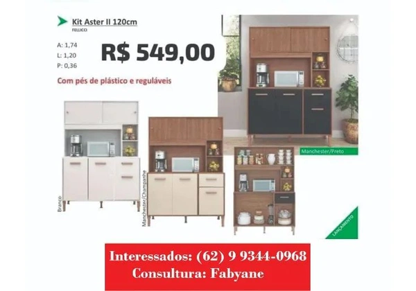 Armario de cozinha kit aster II 120cm