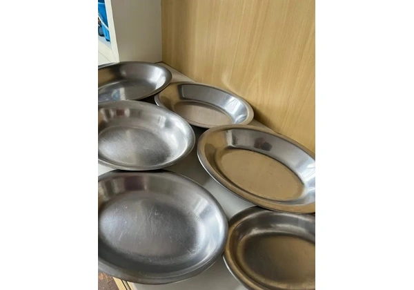 Baixela tijelas ovais de inox para servir - 6 peças variadas