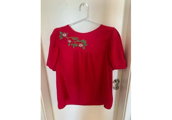 Blusa rosa bordada