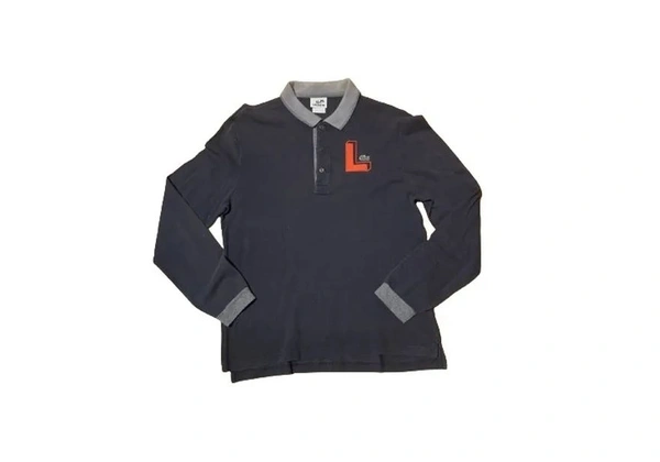 Camisa Pólo Masculina Manga Longa Lacoste Original Azul Impecável - Tamanho M / 4