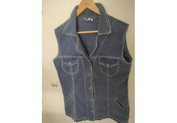 Colete Jeans Azul - Tamanho G gg