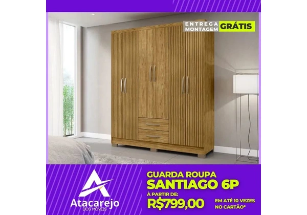 Guarda Roupa 6 Portas Entrega e Monta Grátis