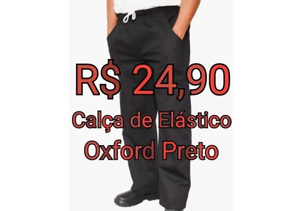 Calça Operacional de Elástico Oxford Preto