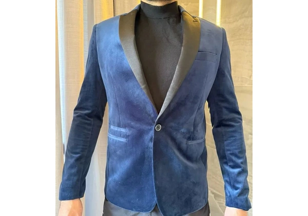Smoking GUESS veludo Azul