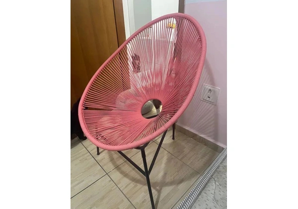 Poltrona de vime rosa Tok & Stok