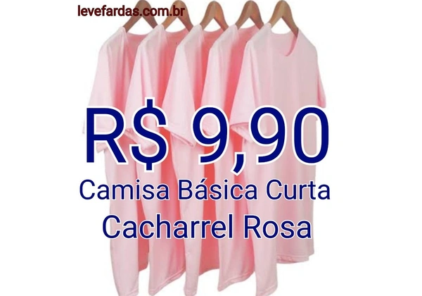 Camisa Básica Manga Curta - Cacharrel ROSA