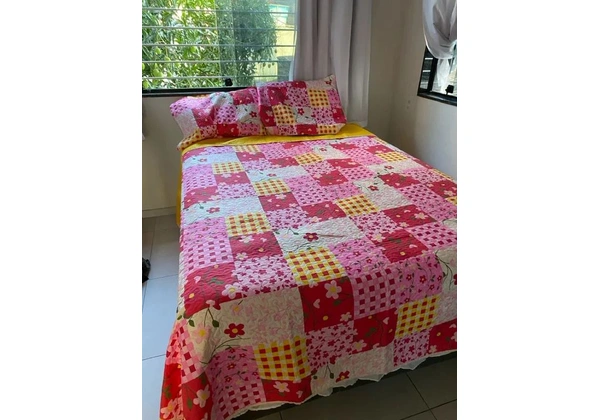 Conjunto colcha estampado- dupla face