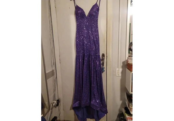 Vestido longo de paetê