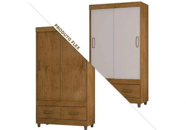 Guarda-Roupa 2 portas correr e 2 gavetas carias cores