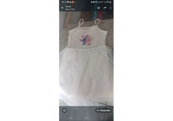 Vestido branco infantil menina lillo stitch novo da shew