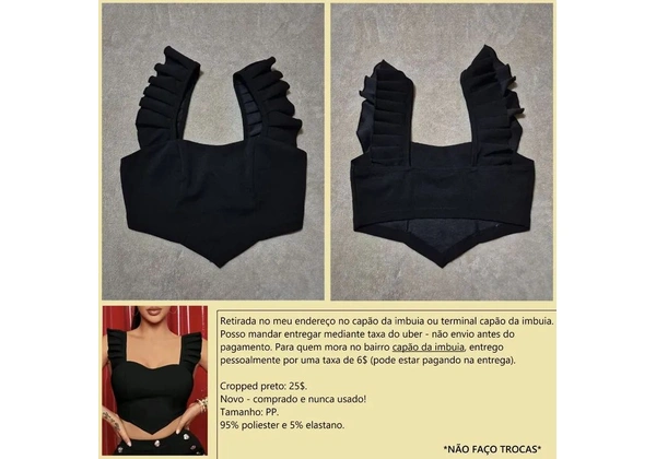 Cropped preto novo