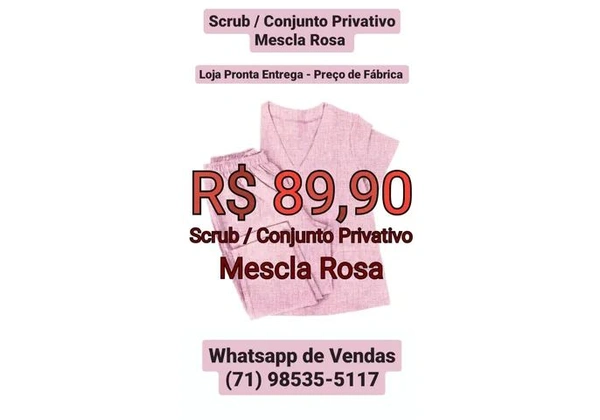 Scrub / Conjunto Privativo - MESCLA Rosa