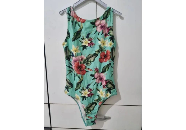 Maiô Floral - Verde Turquesa - P