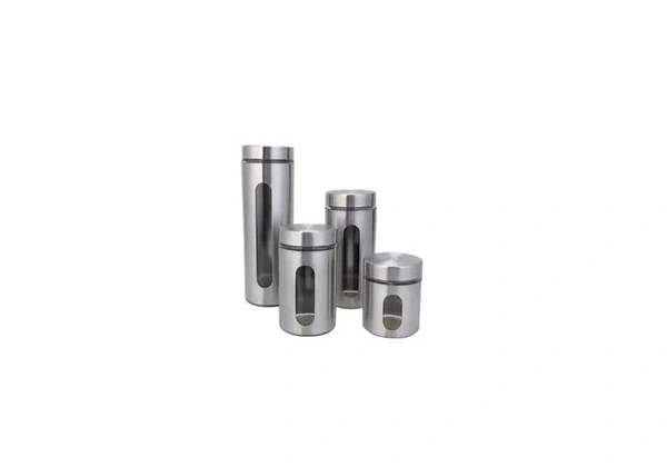 Porta Mantimentos 4pçs Inox, Lacrado + NF (Até 12x)