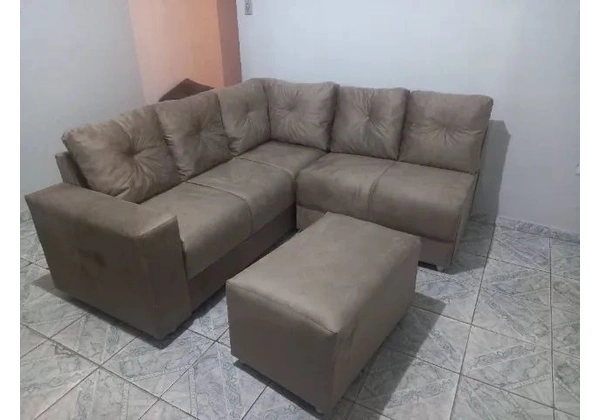 De Canto 2 e 3 Lugares Sofá Novo Direto Da Fábrica Ganhe De Brinde Um Puff