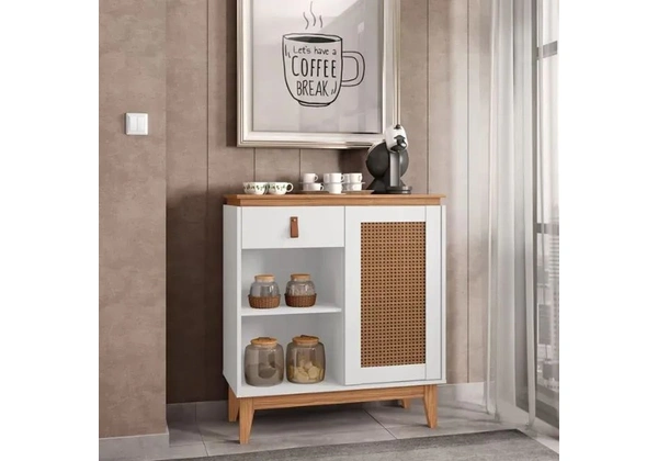 Aparador Café Rubi em MDF/MDP Branco 94 cm x 80 cm x 38.5 cm