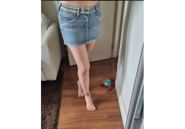 minissaia jeans mcd, 40, veste melhor 38