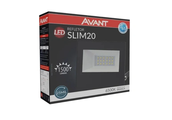 Refletor Slim Led 20W Avant Branco Frio