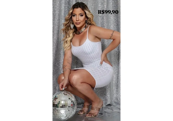 Vestido branco com brilho