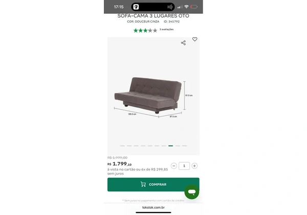 Sofá Cama 3 lugares