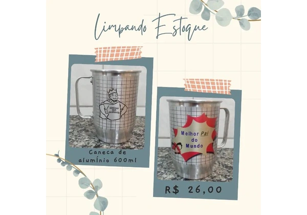 Canecas de alumínio 600ml - Melhor pai do mundo