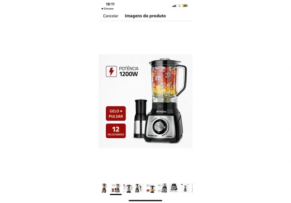 Liquidificador mondial 1200w - 220v
