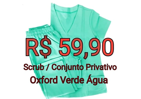 Scrub / Conjunto Privativo em Oxford - Verde Água