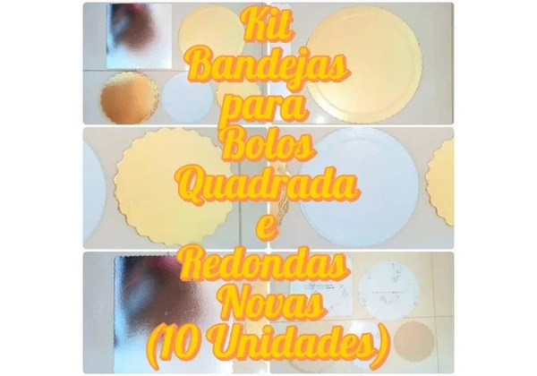 10 Bandejas para Bolos, Doces e Tortas Diversas Novas