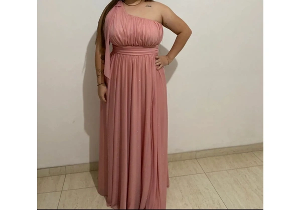 Vestido longo rosa para festa