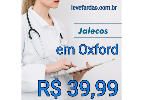 Jaleco Branco - Oxford Área de Saúde