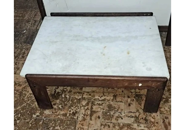 Mesa de centro Antiga Anos 60 Jacarandá e Mármore