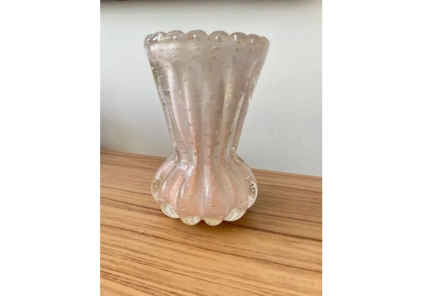 Vaso Decorativo de Vidro Murano rosa quartzo