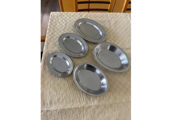 5 baixelas bandejas travessas mesa inox metal