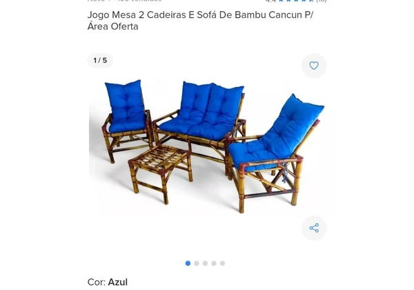 Jogo de cadeiras para varanda ou jardim