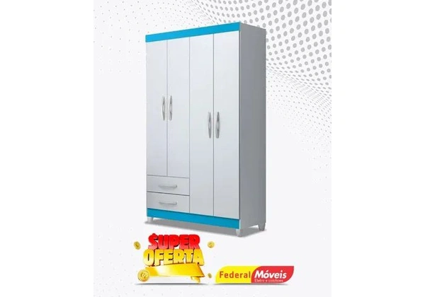 Guarda Roupa 4 Portas 2 Gavetas Super Lindo Fazemos Entrega