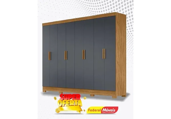 Guarda Roupa 8 Portas 4 Gavetas Super Lindo Fazemos Entrega