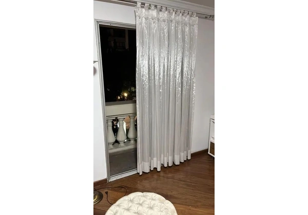Cortina 2x2 branco acetinado