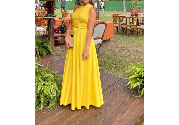 Vestido amarelo longo
