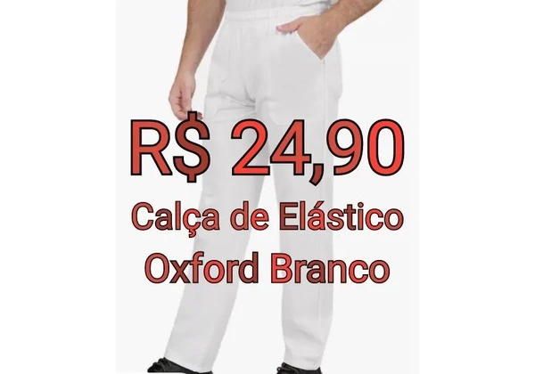 Calça Operacional em Oxford Branco - Pronta Entrega