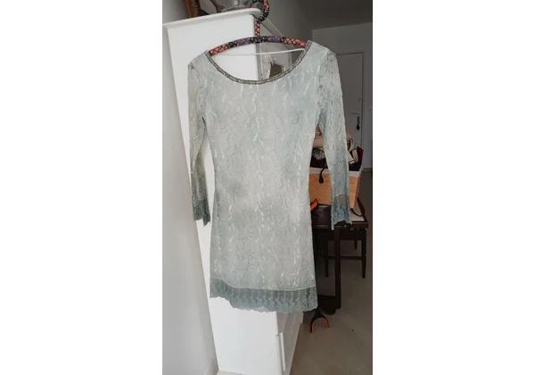 Vestido Maria Filó renda azul - tamanho P