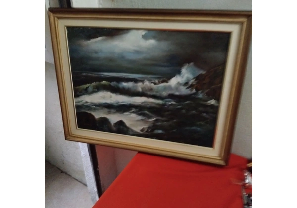 Quadro antigo pintura a óleo