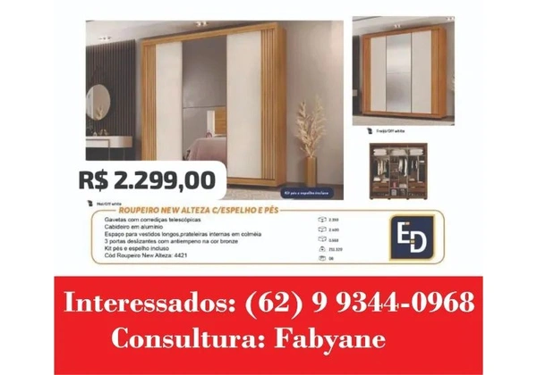 Guarda Roupa New Alteza c espelho
